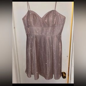 Champagne color spread with glitter, size 16, worn once for a quince i was in